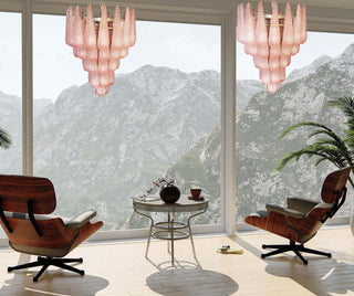 Murano 52 Pink Glass Chandelier