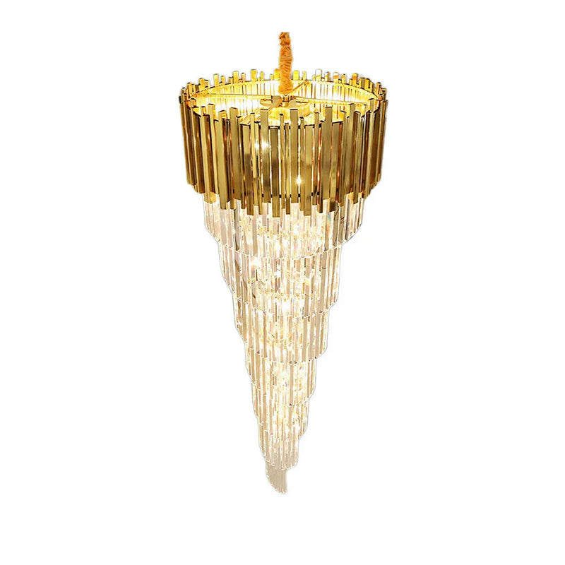 Louis 2-Story Crystal Round Chandelier | Korewolamp
