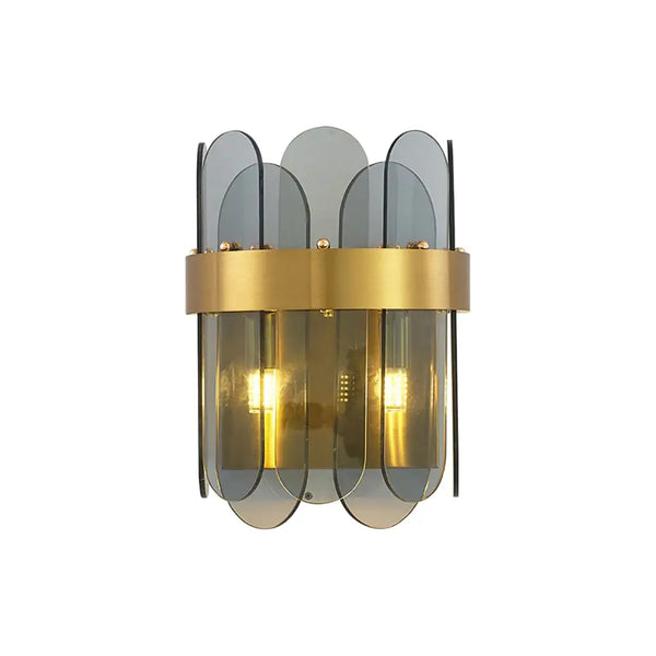 Gold Oval Glass Wall Lamp