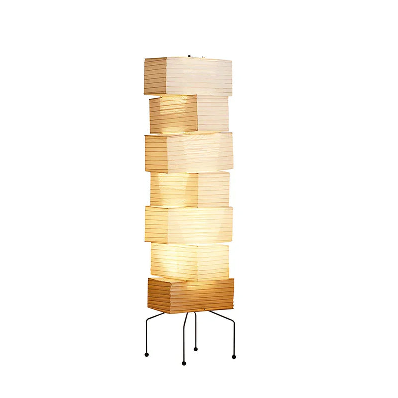 Akari Rectangular Stacked Paper UF4-L10 Floor Lamp | Korewolamp