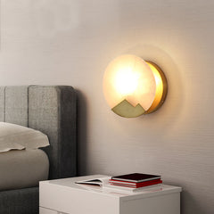 Alabaster Brass Wall Light