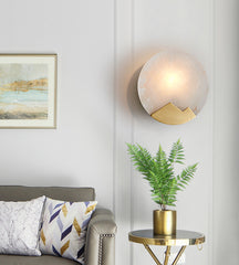 Alabaster Brass Wall Light