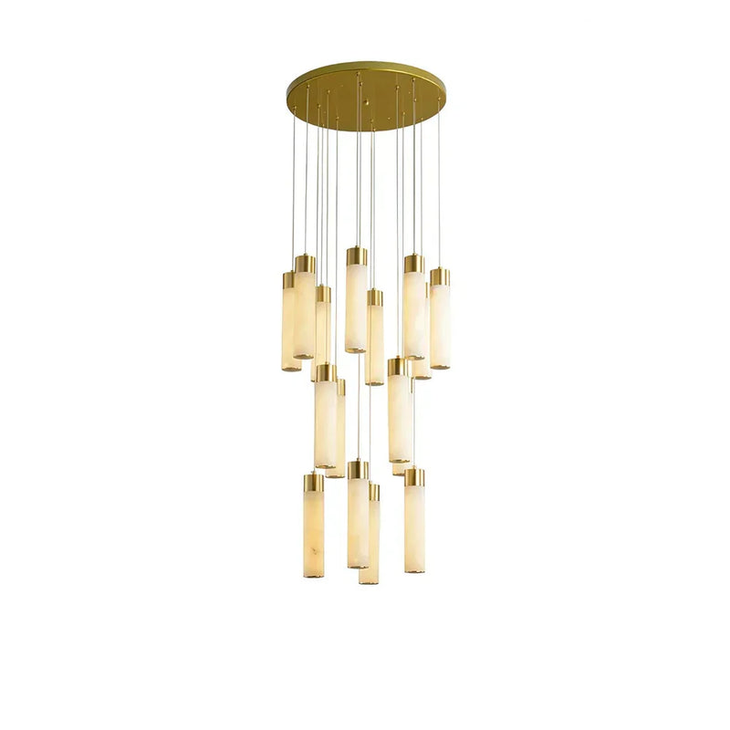 Alabaster Celestial Brass Cascade Chandelier | Korewolamp
