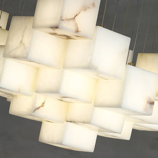 Cube Alabaster Staircase Chandelier