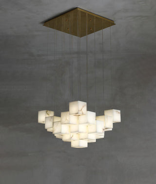 Cube Alabaster Staircase Chandelier