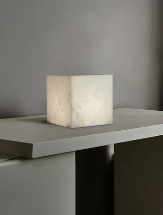 Alabaster Cubic Table Lamp