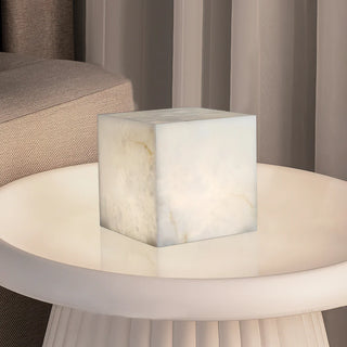 Alabaster Cubic Table Lamp