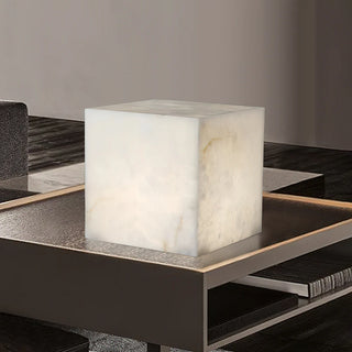 Alabaster Cubic Table Lamp