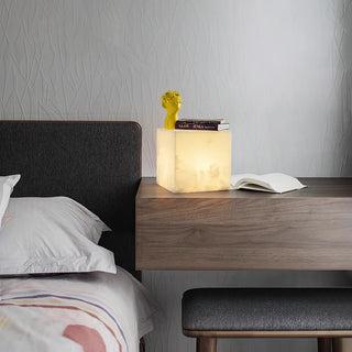 Alabaster Cubic Table Lamp