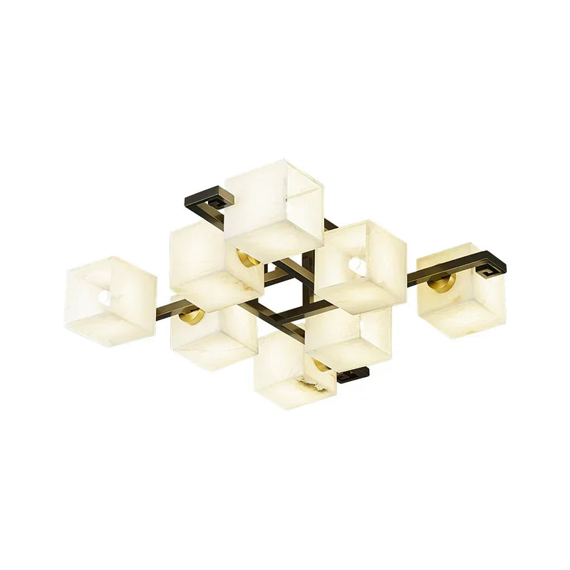 Alabaster Cubist Ceiling Lamp | Korewolamp