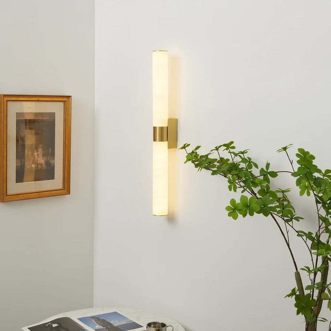 Cylindrical Alabaster Line Wall Light | korewo Lamp – korewolamp