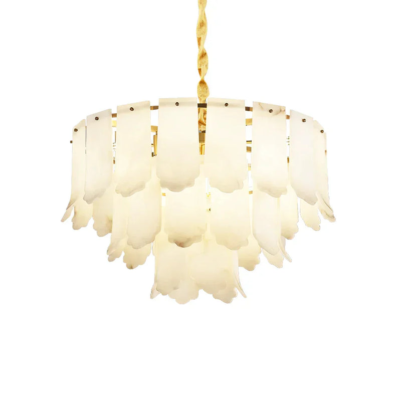 Alabaster Elba Brass Chandelier | Korewolamp