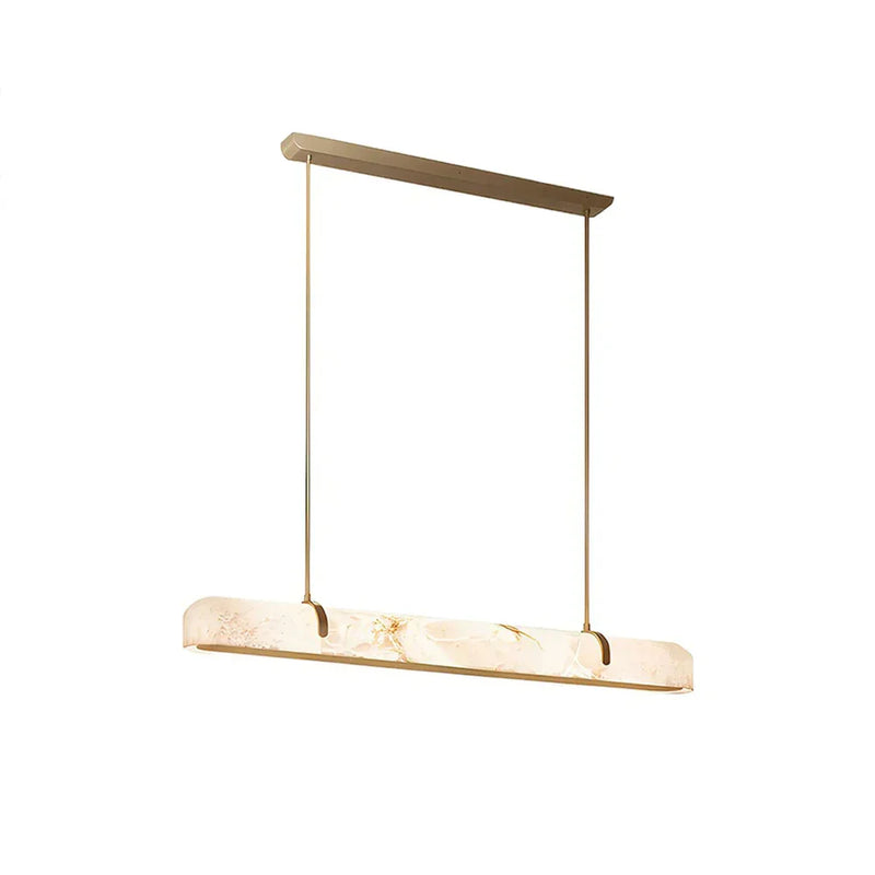 Alabaster Linear Brass Chandelier | Korewolamp