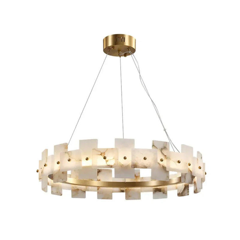 Alabaster Rectangle Annular Chandelier | Korewolamp
