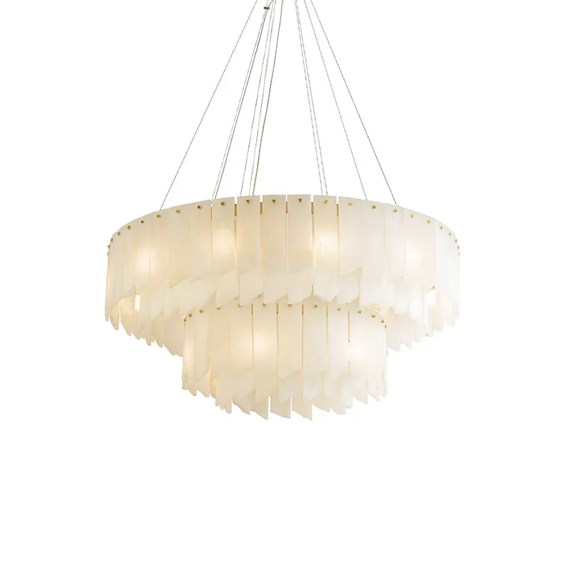 Alabaster Modern Cascade Tiered Chandelier | Korewolamp