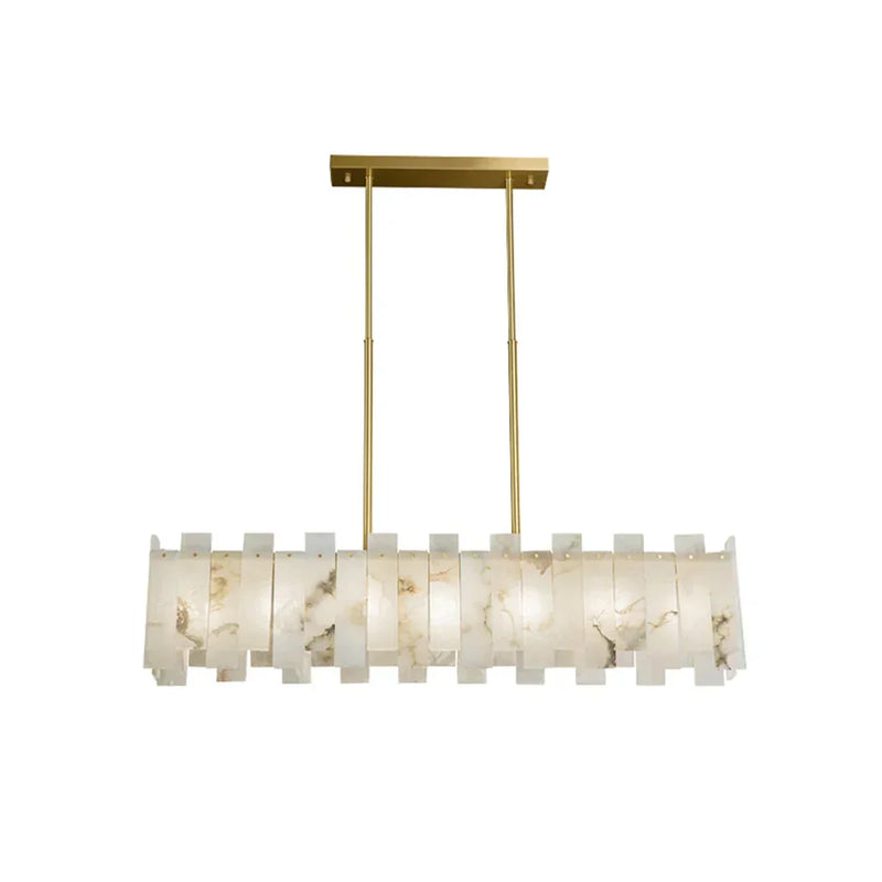 Alabaster Rectangular Linear Chandelier | Korewolamp