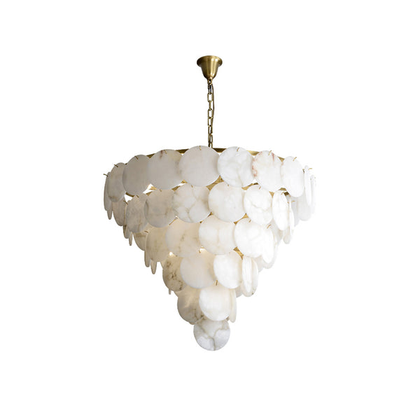 Alabaster Multi-tiered Round Chandelier