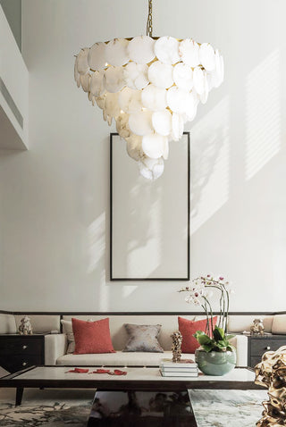 Alabaster Multi-tiered Round Chandelier