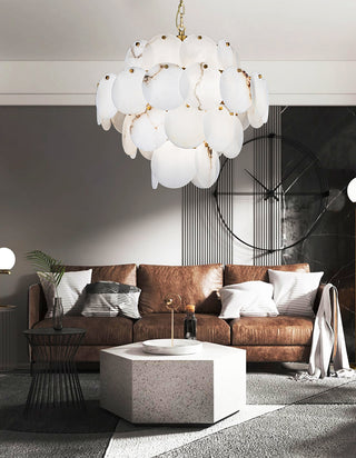 Alabaster Multi-tiered Round Chandelier