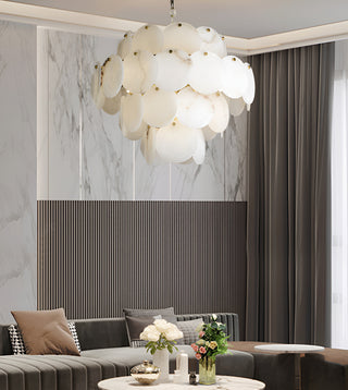 Alabaster Multi-tiered Round Chandelier