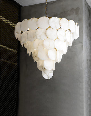 Alabaster Multi-tiered Round Chandelier