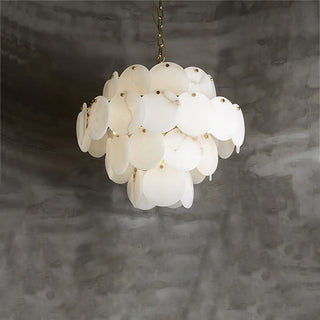 Alabaster Multi-tiered Round Chandelier