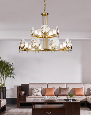 Luxury Marble Amalthea Copper Chandelier