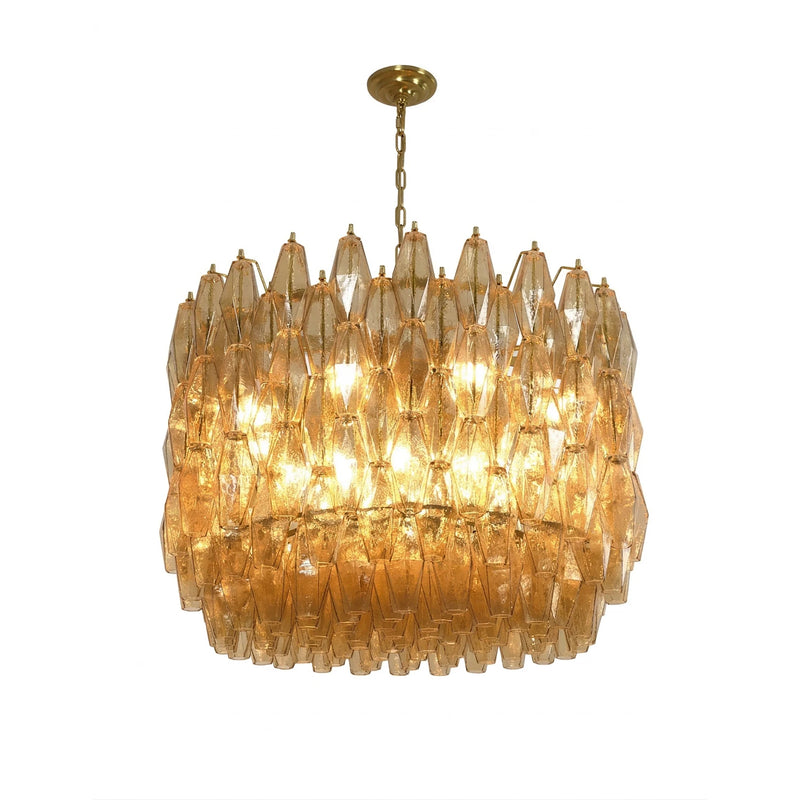 Amber Glass Prism Murano Style Chandelier | Korewolamp