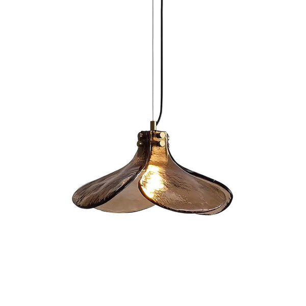 Amber Petal Glass Pendant Light