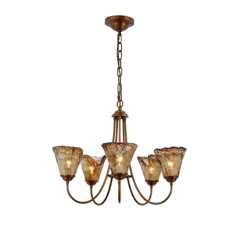 Amber Wavy Glass Chandelier | Korewolamp