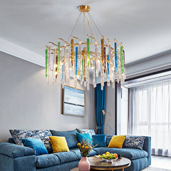 Artistic Branch Colorful Glass Drop Chandelier