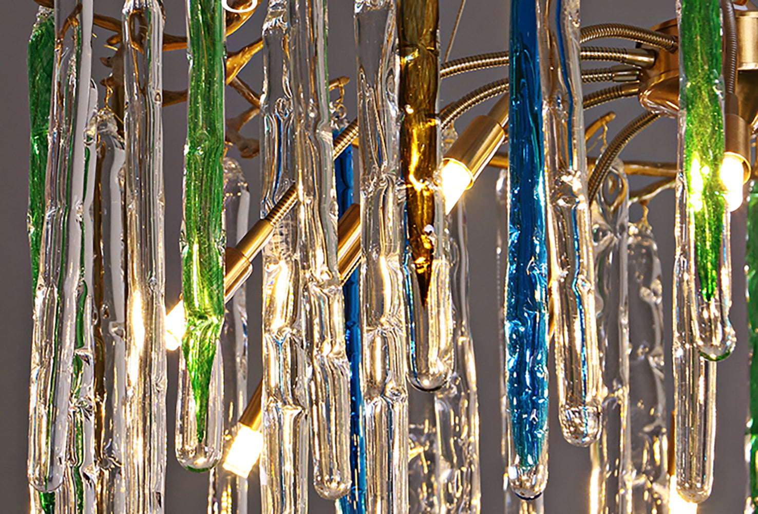 Artistic Branch Colorful Glass Drop Chandelier