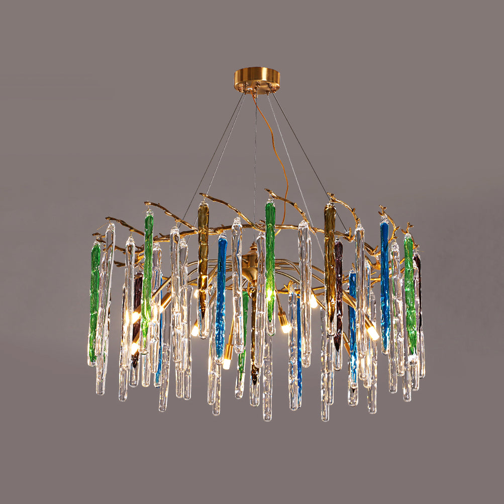 Artistic Branch Colorful Glass Drop Chandelier