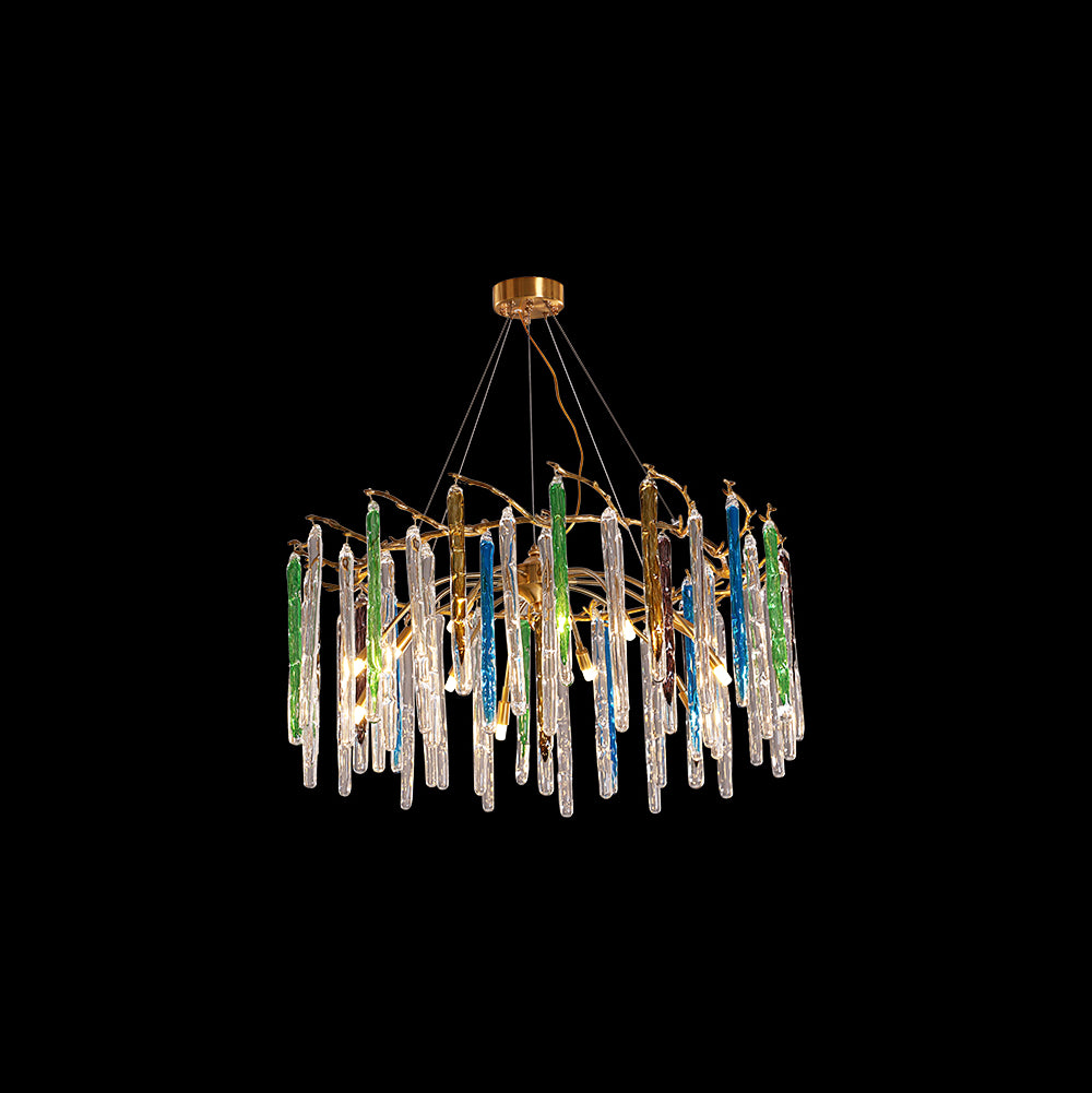 Artistic Branch Colorful Glass Drop Chandelier