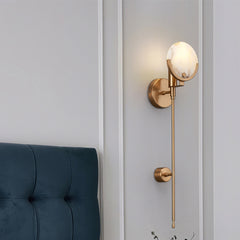 Alabaster Ava Brass Wall Lamp