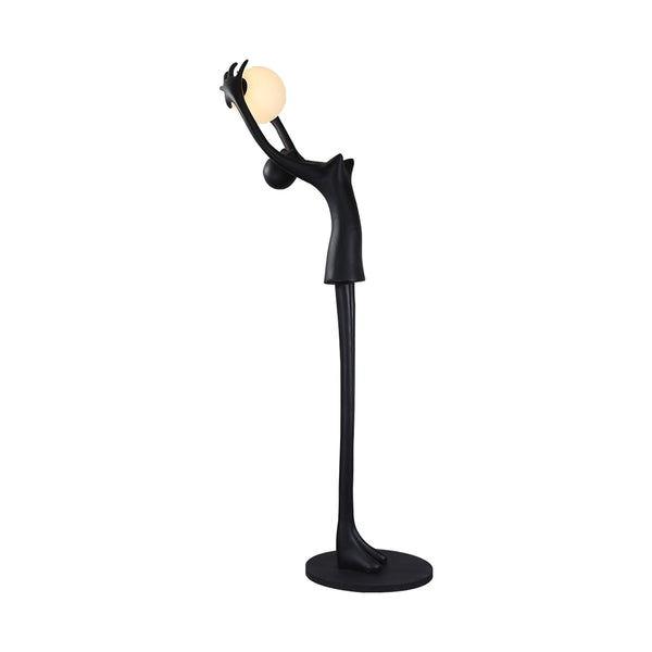 Ball Holding Sculpture Character Floor Lamp