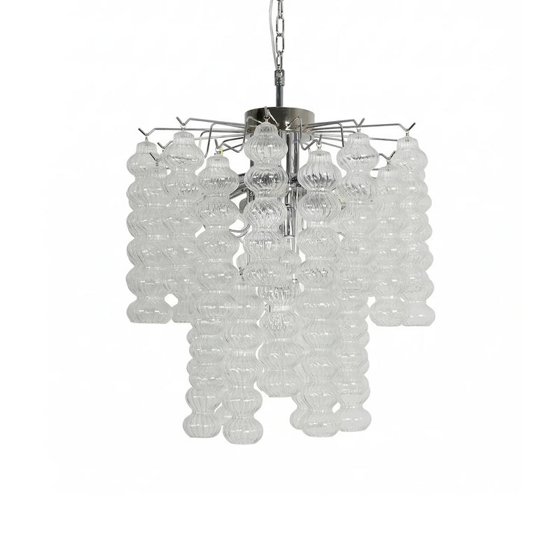 Beaded Vertical Textured Glass Chandelier | Korewolamp