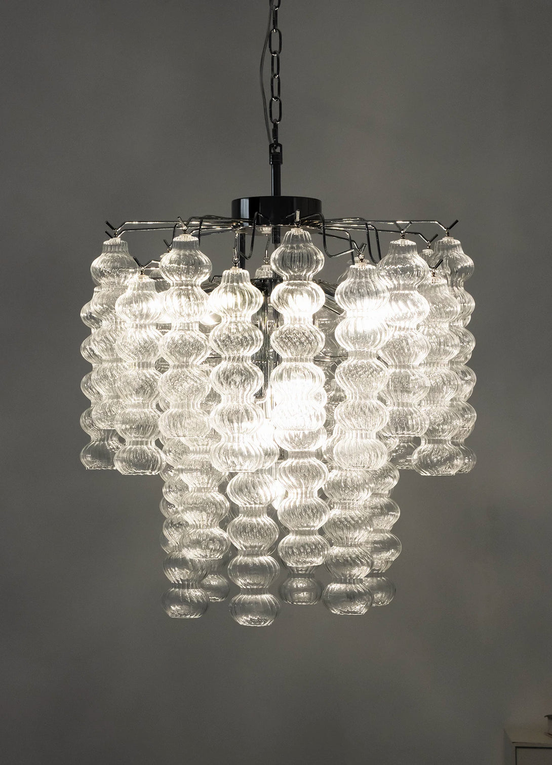 Beaded Vertical Textured Glass Chandelier | korewo Lamp – korewolamp