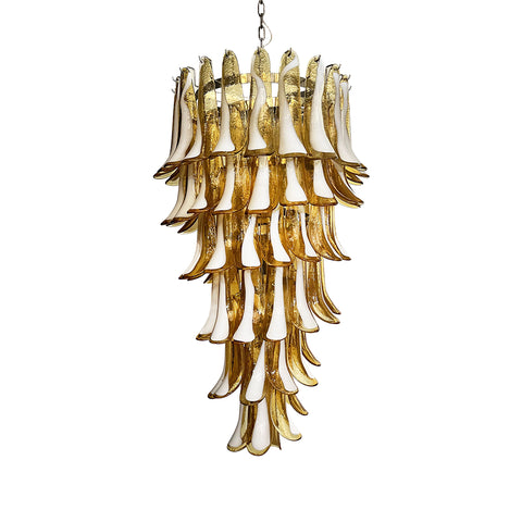Petals Spiral Murano Amber Chandelier | Korewolamp
