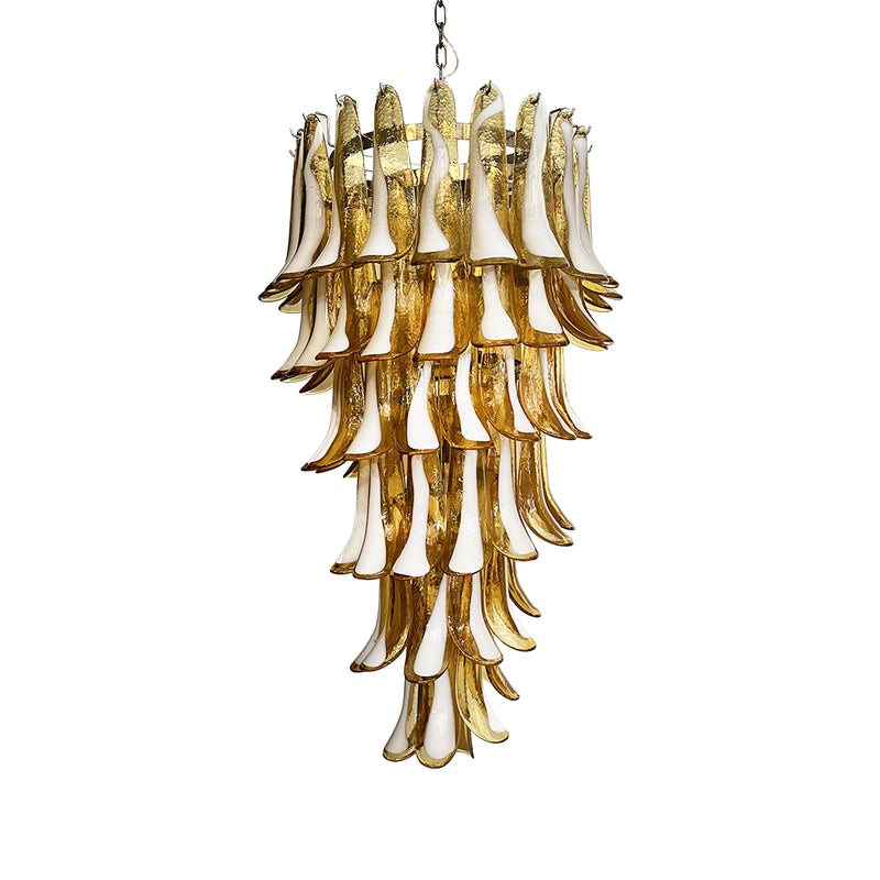Petals Spiral Murano Amber Chandelier | Korewolamp
