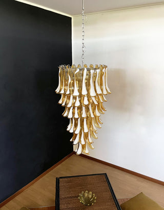 Beautiful Murano Amber Petals Spiral Chandelier