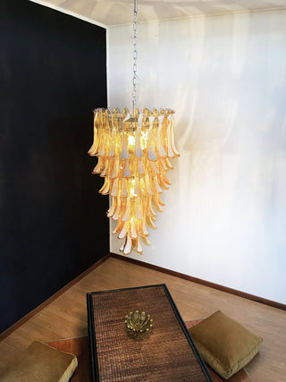 Beautiful Murano Amber Petals Spiral Chandelier