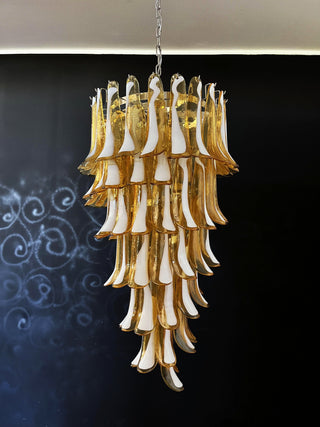 Beautiful Murano Amber Petals Spiral Chandelier