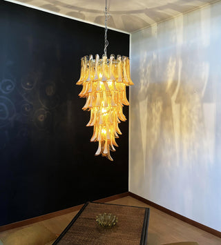 Beautiful Murano Amber Petals Spiral Chandelier