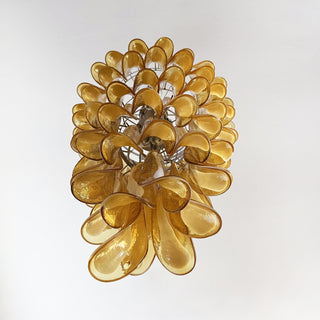 Beautiful Murano Amber Petals Spiral Chandelier