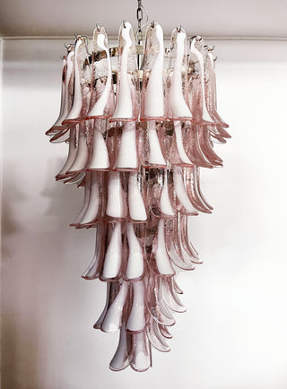 Beautiful Murano Pink Petals Spiral Chandelier