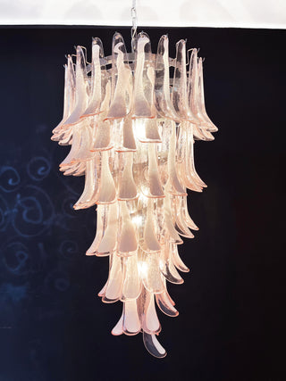 Beautiful Murano Pink Petals Spiral Chandelier