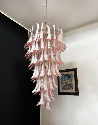 Beautiful Murano Pink Petals Spiral Chandelier