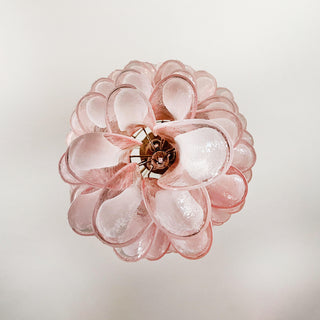 Beautiful Murano Pink Petals Spiral Chandelier