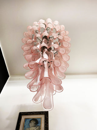 Beautiful Murano Pink Petals Spiral Chandelier